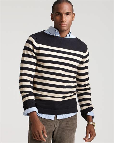 michael kors stripe crewneck sweater grey|Michael Kors .